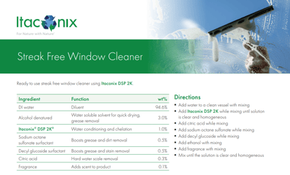 Formula: Streak Free Window Cleaner